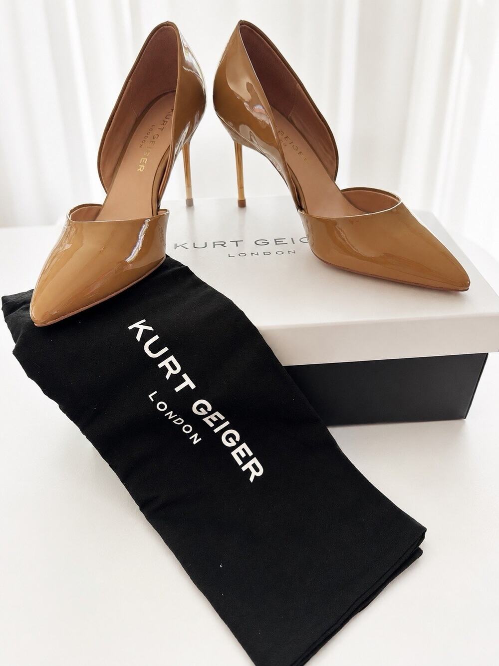 KURT GEIGER LONDON Size 8 BOND HEELS blush Patent Leather Heels NEW/box